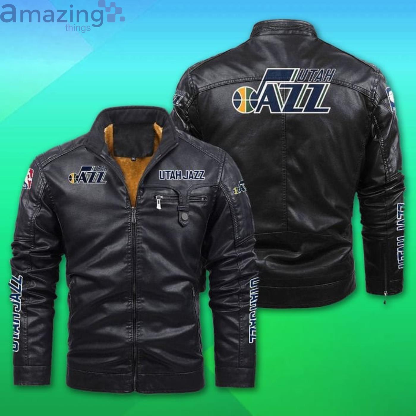 Cutom Name NBA Fleece Leather Jacket image Cutom Name NBA Fleece Leather Jacket Product Photo 3