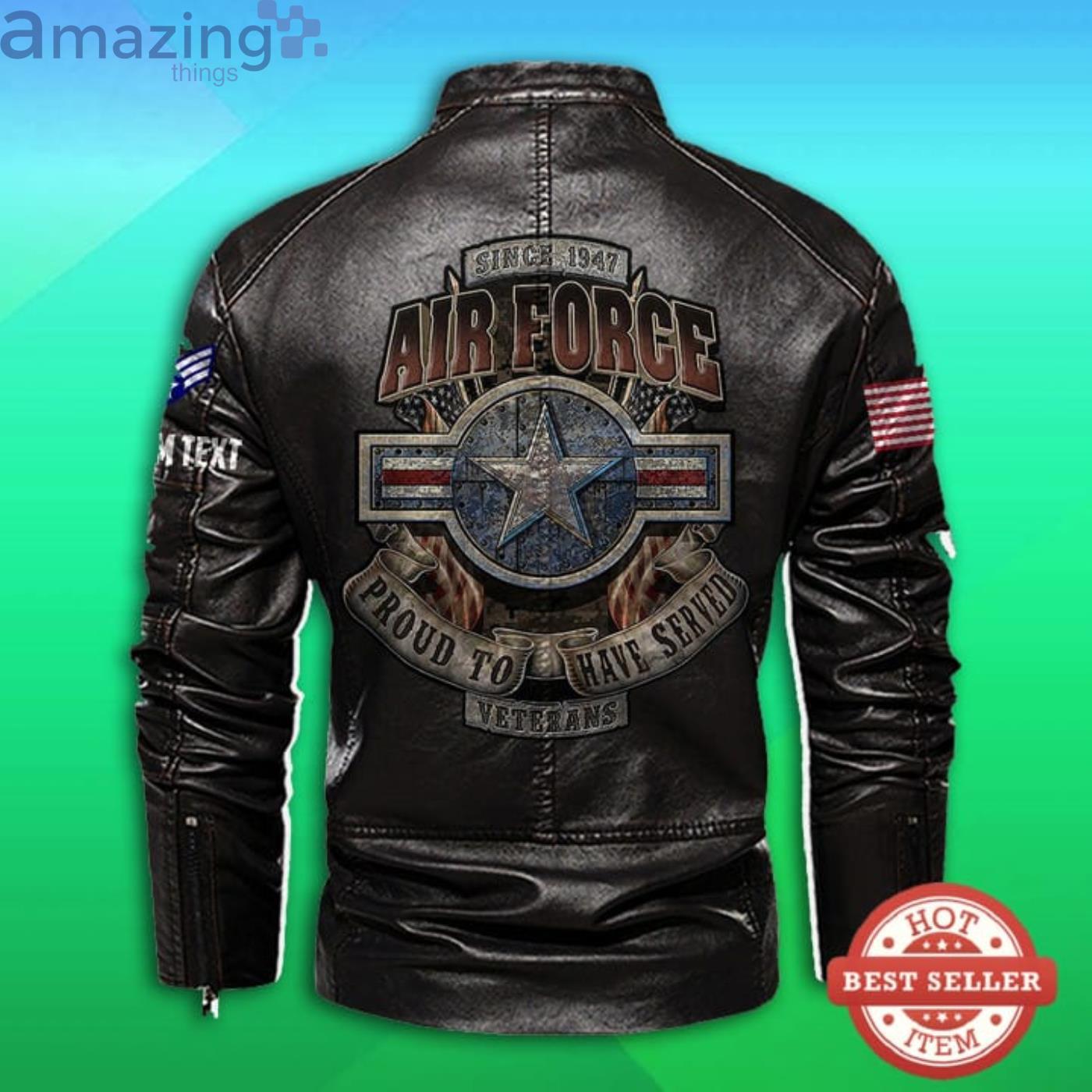 Cutom Name Us Air Force Proud To Have Served Stand Collar Fleece Leather Jacket Product Photo 1 Cutom Name Us Air Force Proud To Have Served Stand Collar Fleece Leather Jacket Product Photo 1
