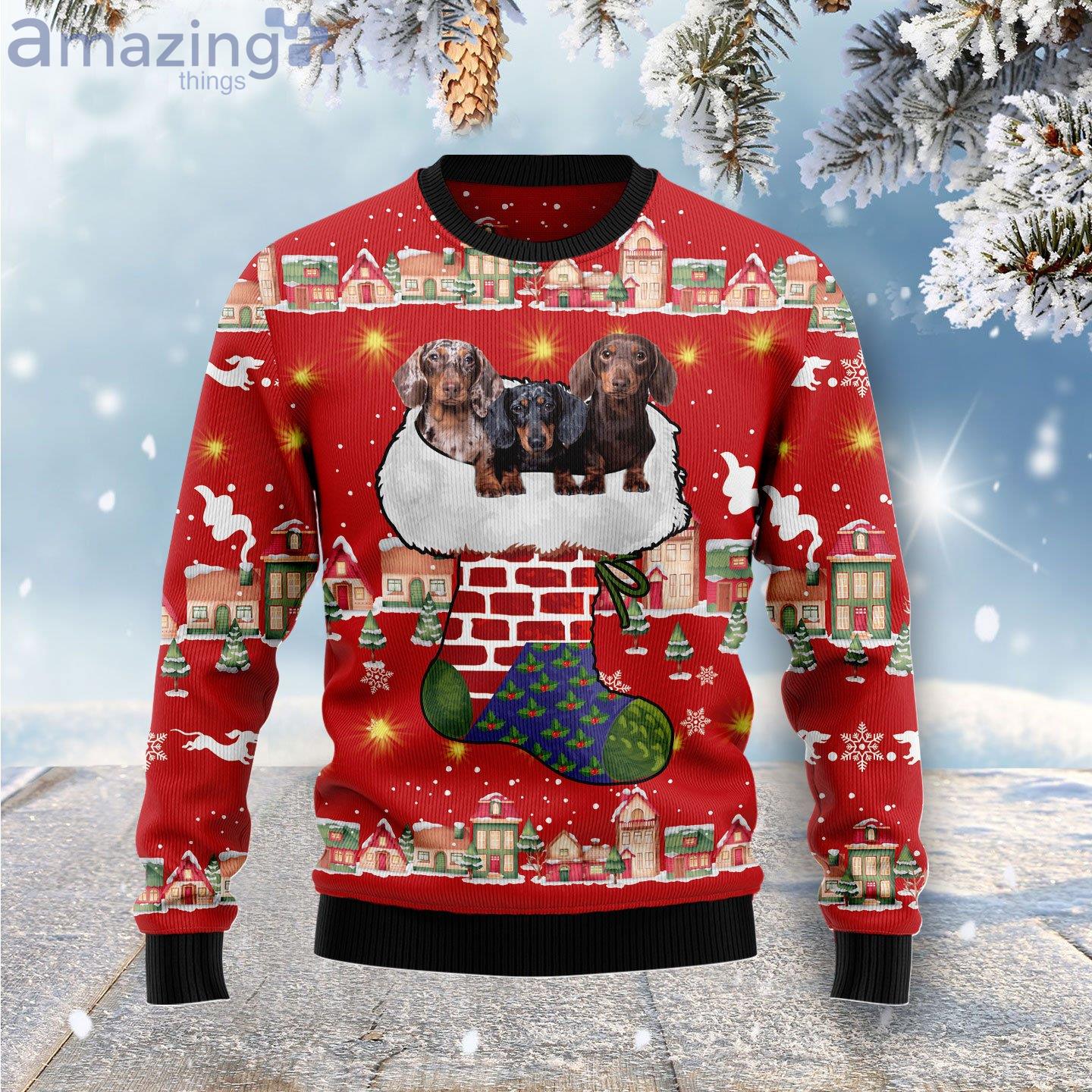 Dachshund Light Up Dog Lover Ugly Christmas Sweater image Dachshund Light Up Dog Lover Ugly Christmas Sweater Product Photo 1 Product photo 1