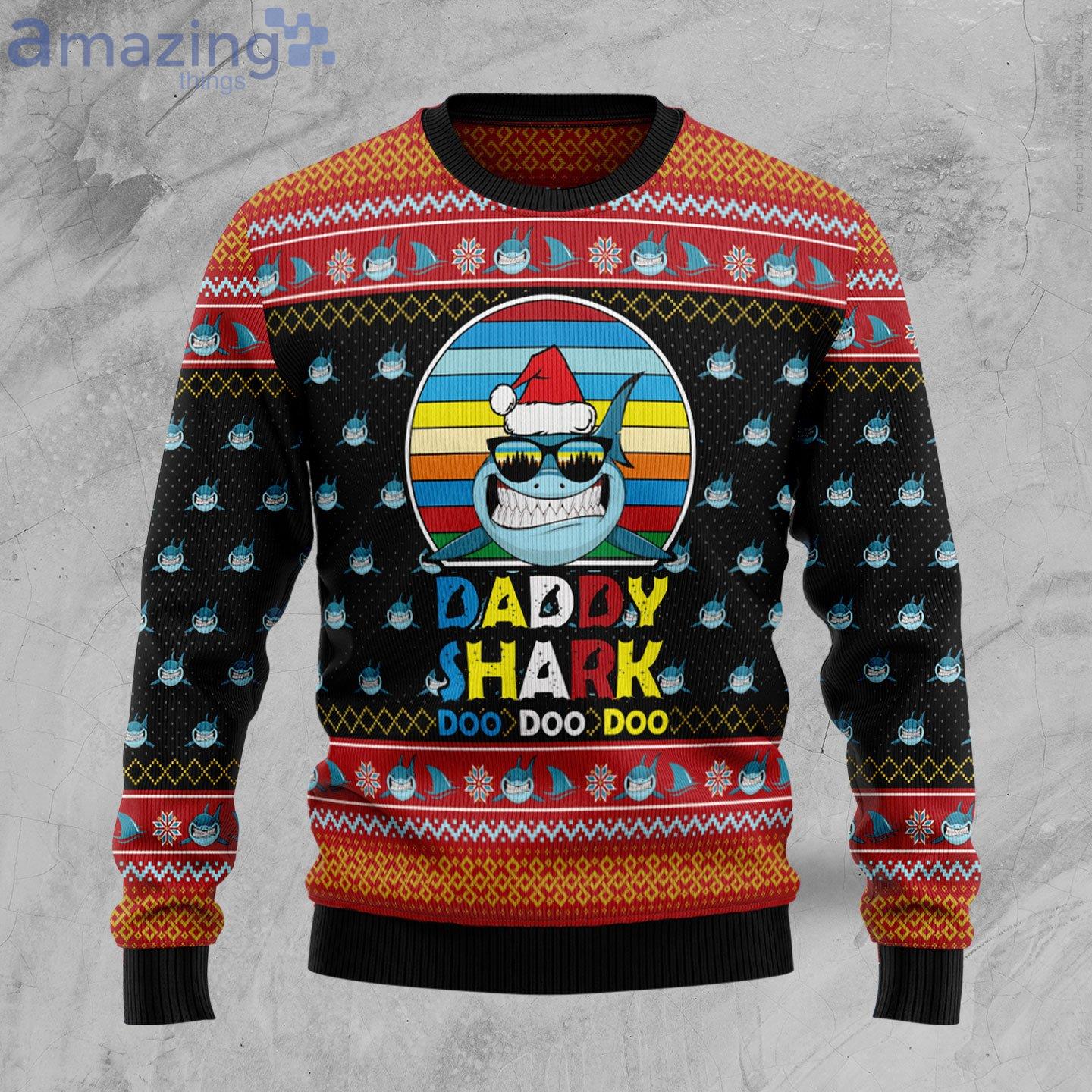 Daddy Shark Doo Doo Funny Gift Ugly Christmas Sweater Product Photo 1
