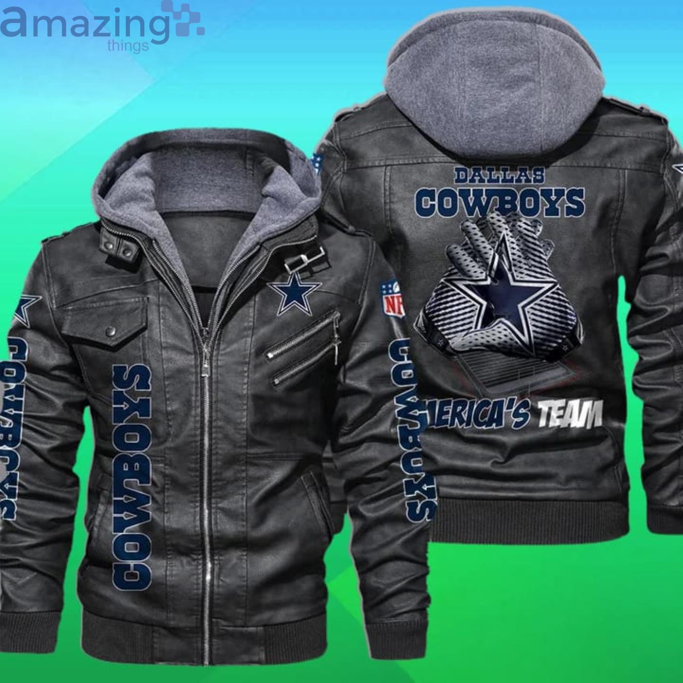 NFL Dallas Cowboys Style 4 2D Leather Jacket Men And Women For