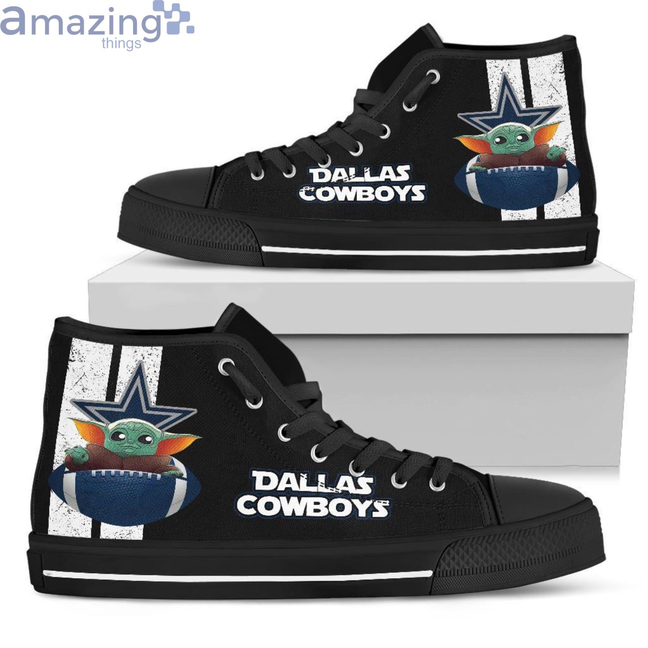 Dallas Cowboys Team Sport Lover High Top Shoes Baby Yoda Lover Product Photo 1