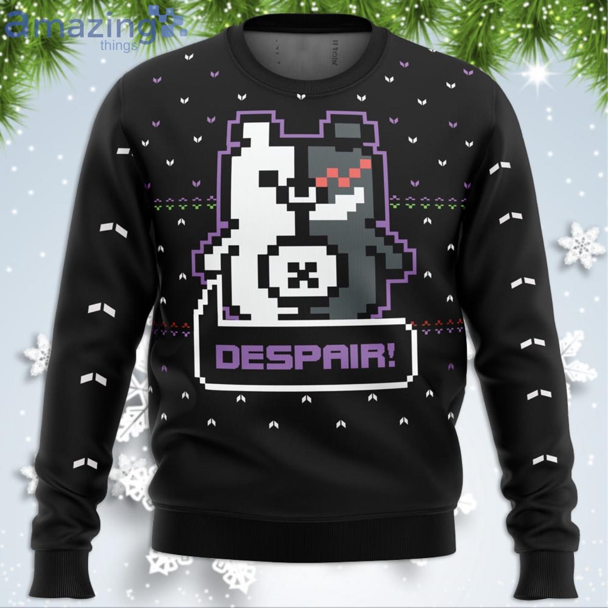Danganronpa Monokuma Despair Funny Christmas Gift Ugly Christmas Sweater Product Photo 1