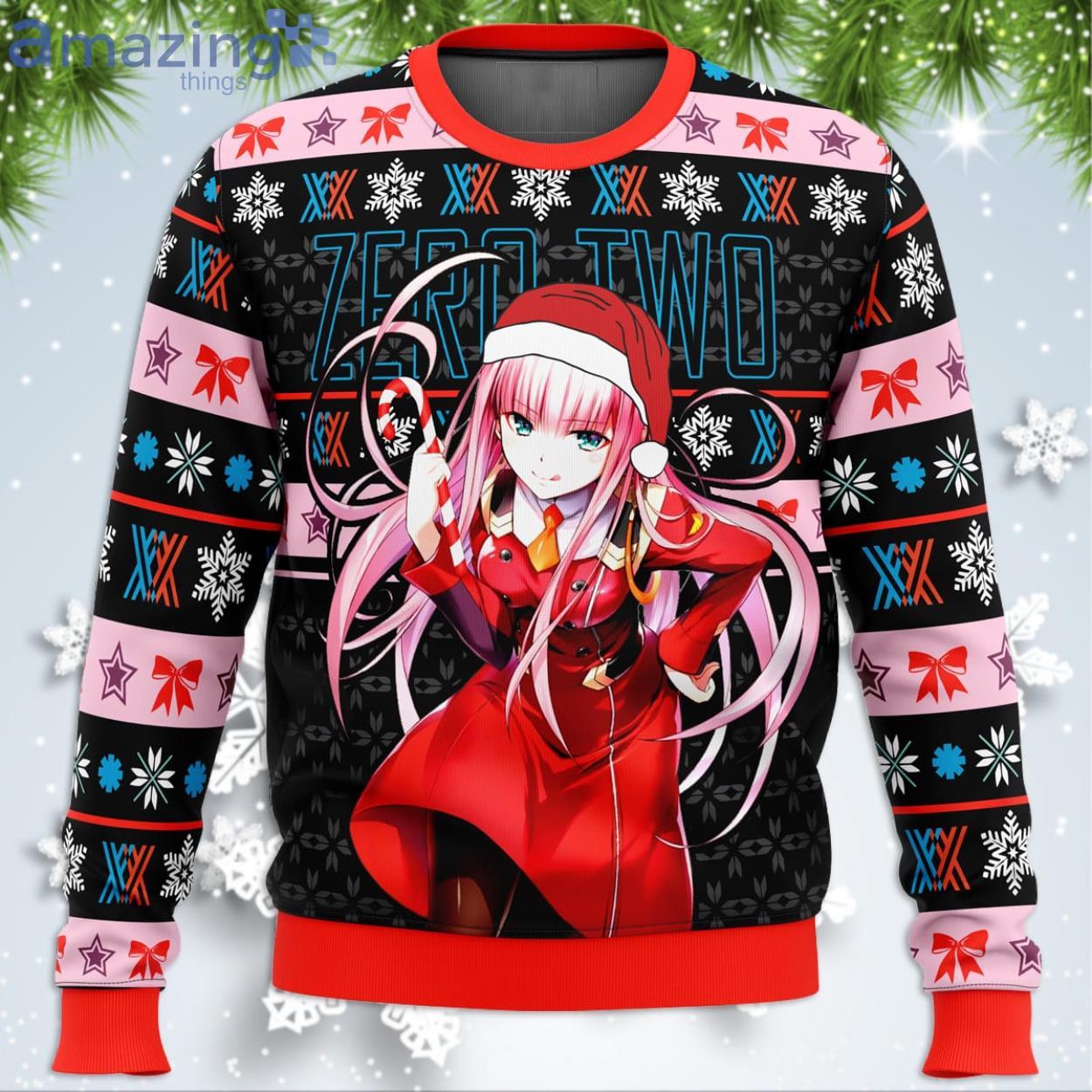 Darling In The Franxx Zero Two Funny Christmas Gift Ugly Christmas Sweater Product Photo 1