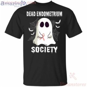 Dead Endometrium Society Boo Ghost Halloween Funny T-Shirt Product Photo 1
