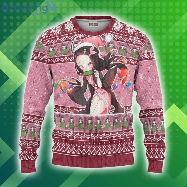 Demon Slayer Christmas Ugly Sweater Custom Nezuko Kamado Anime 3D Sweater Product Photo 1