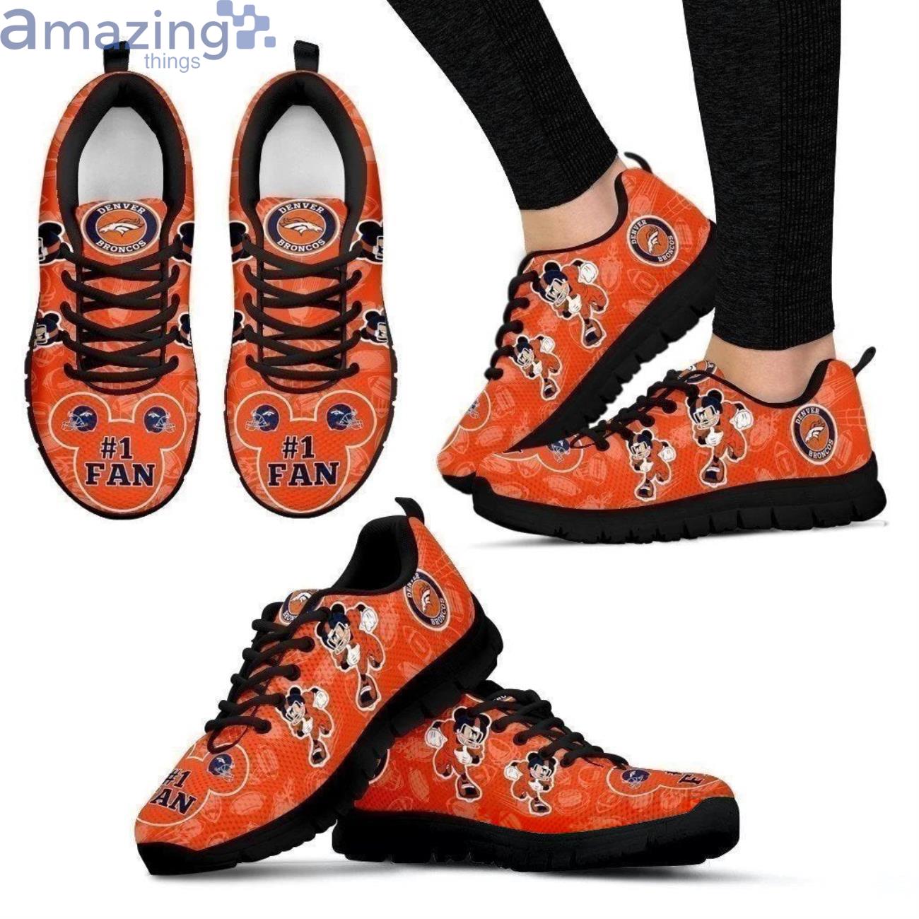 Denver Broncos Mickey Sneakers Shoes For Fans Product Photo 1