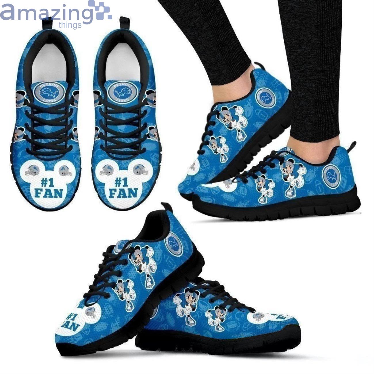 Detroit Lions Mickey Sneakers Shoes For Fans Product Photo 1