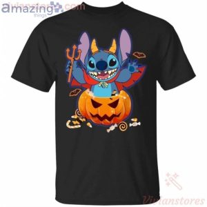Devil Stitch In The Pumpkin Trick Or Treat Funny T-Shirt Product Photo 1