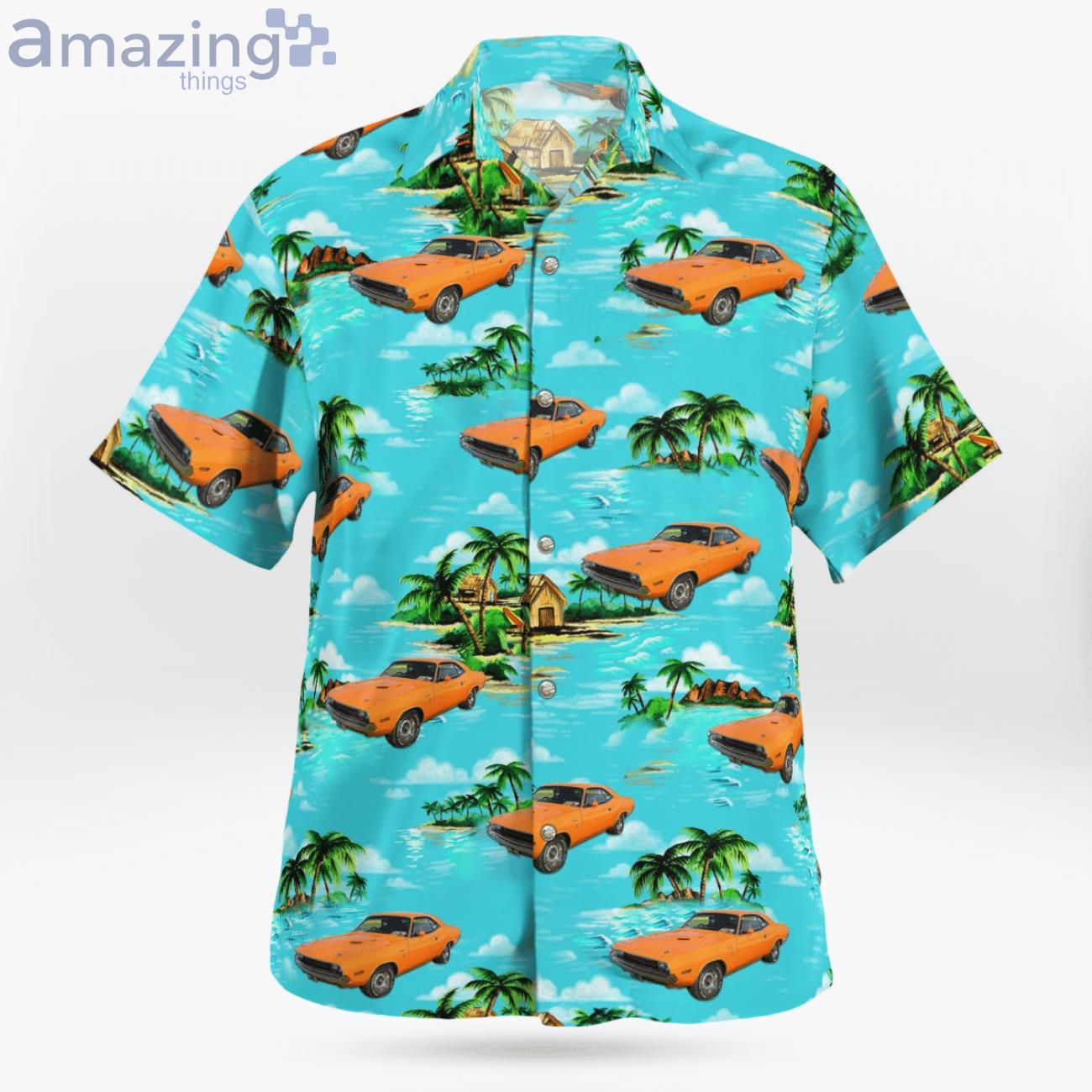 Dodge Challenger 1970 Challenger RT With A 440 Cubic Inch Engine Hawaiian Shirt image Dodge Challenger 1970 Challenger RT With A 440-Cubic Inch Engine Hawaiian Shirt Product Photo 3