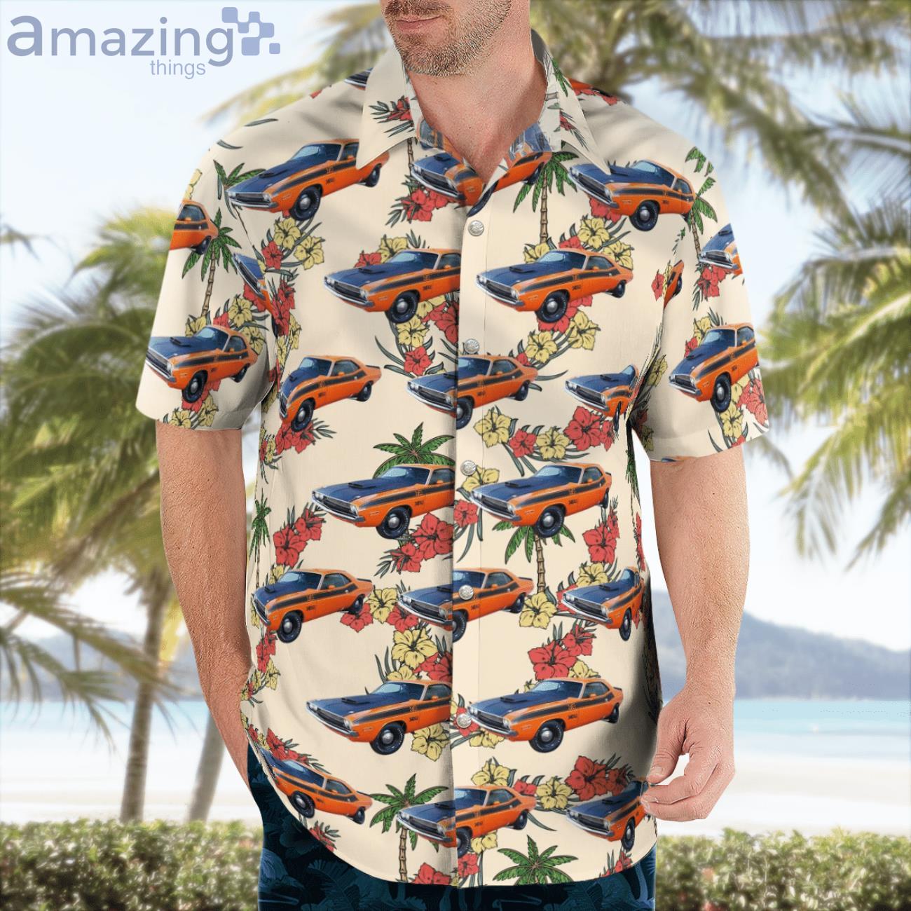 Dodge Challenger 1970 Dodge Challenger TA Hawaiian Shirt image Dodge Challenger 1970 Dodge Challenger TA Hawaiian Shirt Product Photo 4
