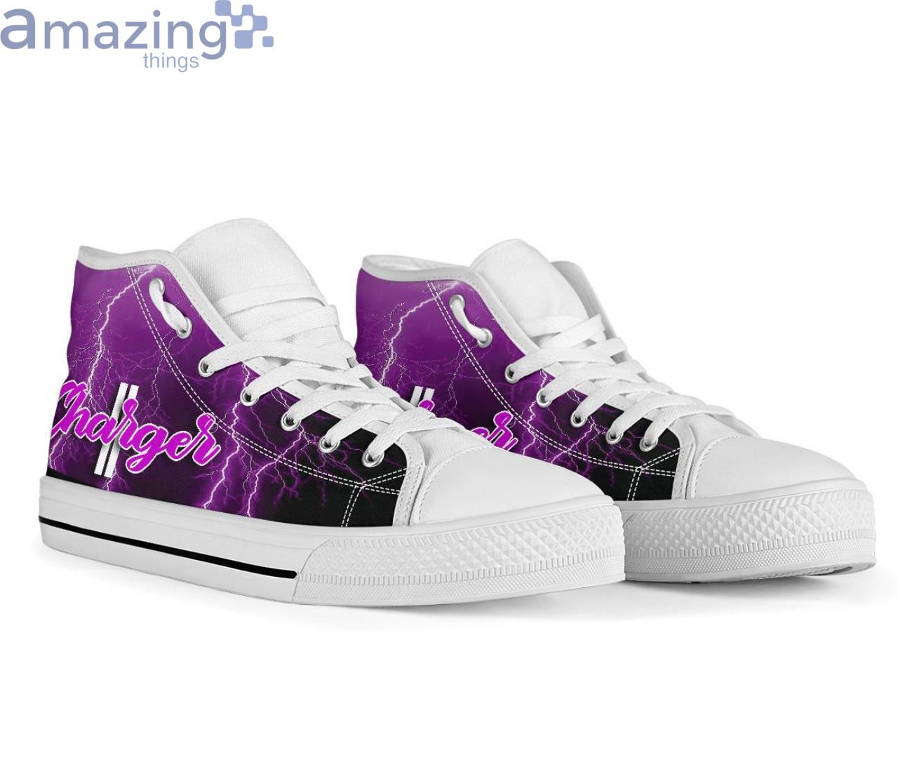 Dodge Charger Thunder and Lightning Pink High Top Shoes image Dodge Charger Thunder and Lightning Pink High Top Shoes Product Photo 8