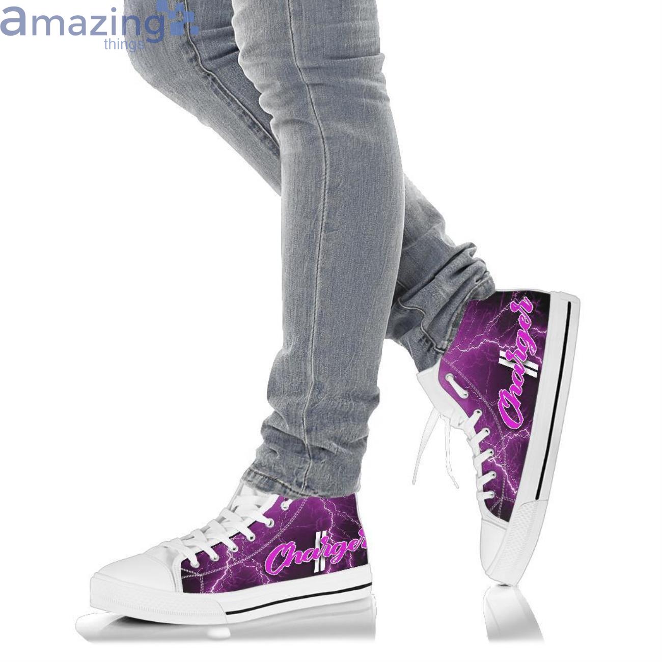 Dodge Charger Thunder and Lightning Pink High Top Shoes image Dodge Charger Thunder and Lightning Pink High Top Shoes Product Photo 10