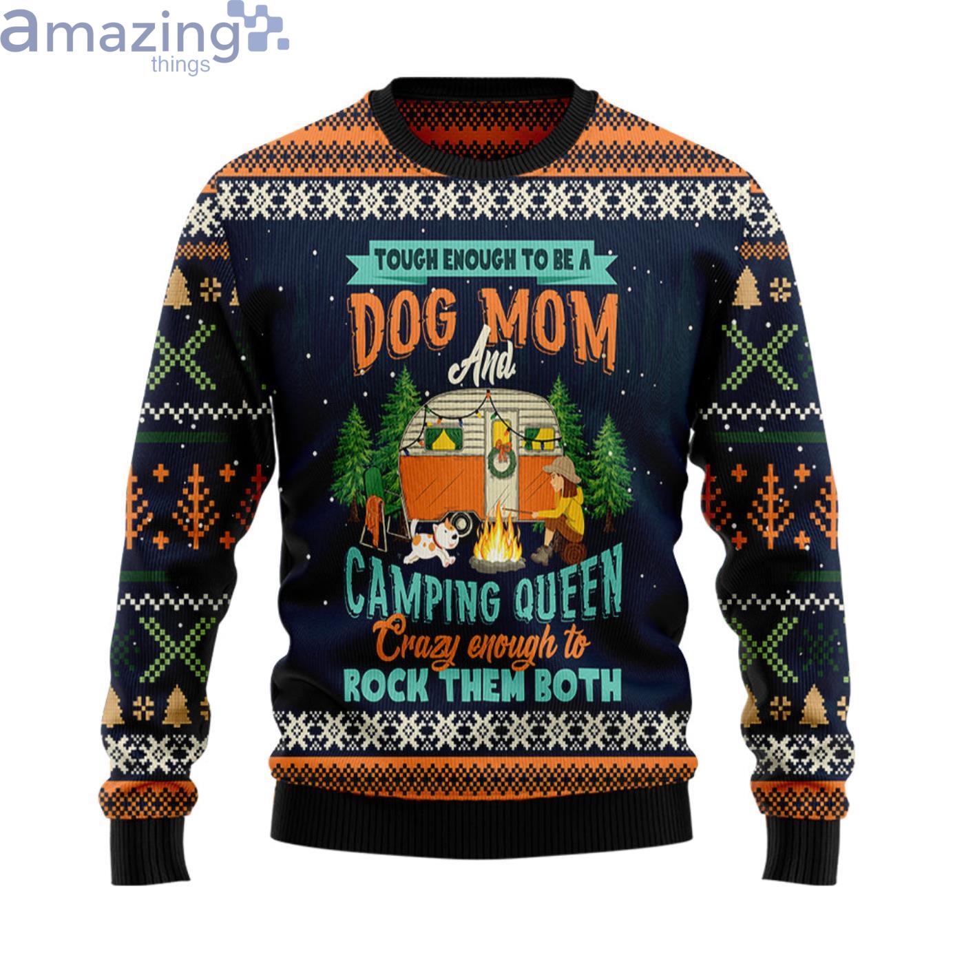 Dog Mom Camping Christmas Ugly Sweater Product Photo 1