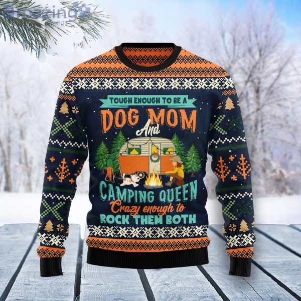 Dog Mom Camping Lover Ugly Christmas Sweater Product Photo 1