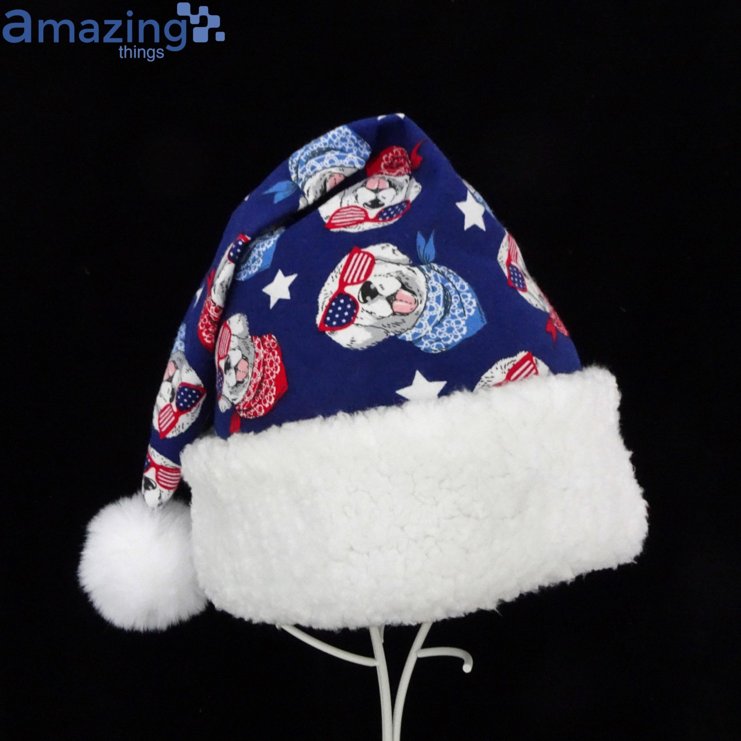 Dogs With Bandannas Novelty Christmas Santa Hat For Adult And Child Product Photo 1