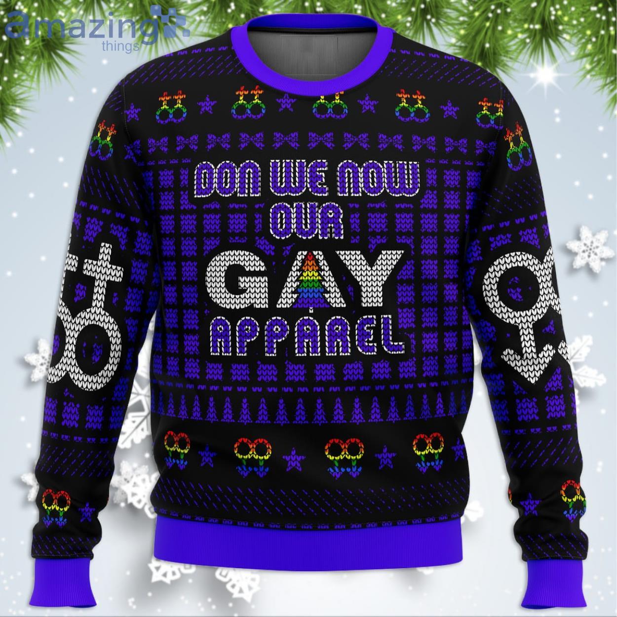 Don We Now Our Gay Apparel LGBT Funny Christmas Gift Ugly Christmas Sweater Product Photo 1