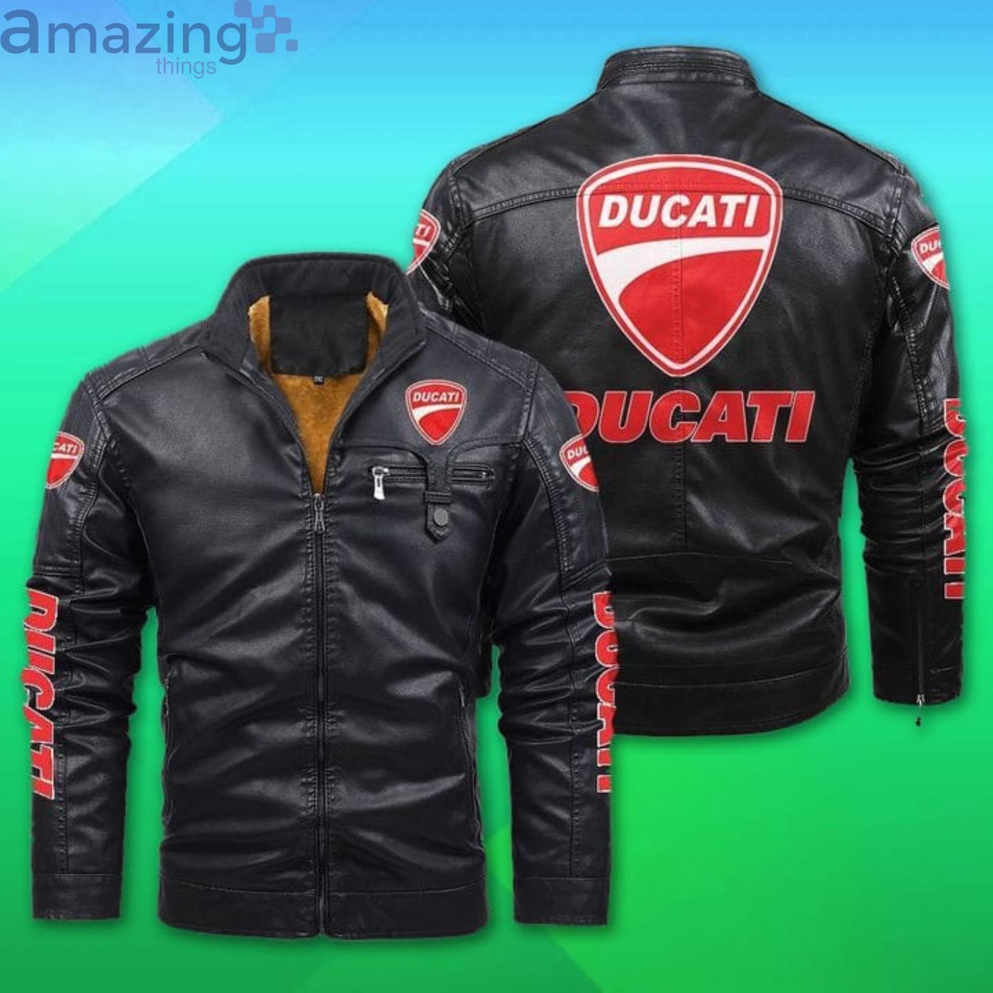 Ducati Fleece Leather Jacket Product Photo 1