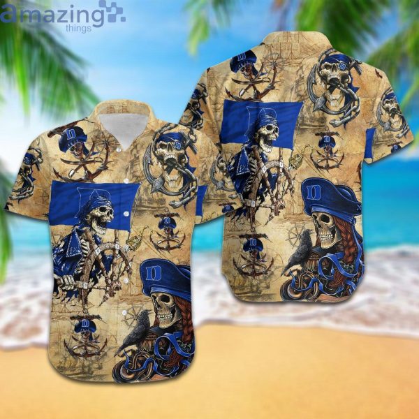 Duke Blue Devils Pirates Fans Pirates Skull Hawaiian Shirtproduct photo 1