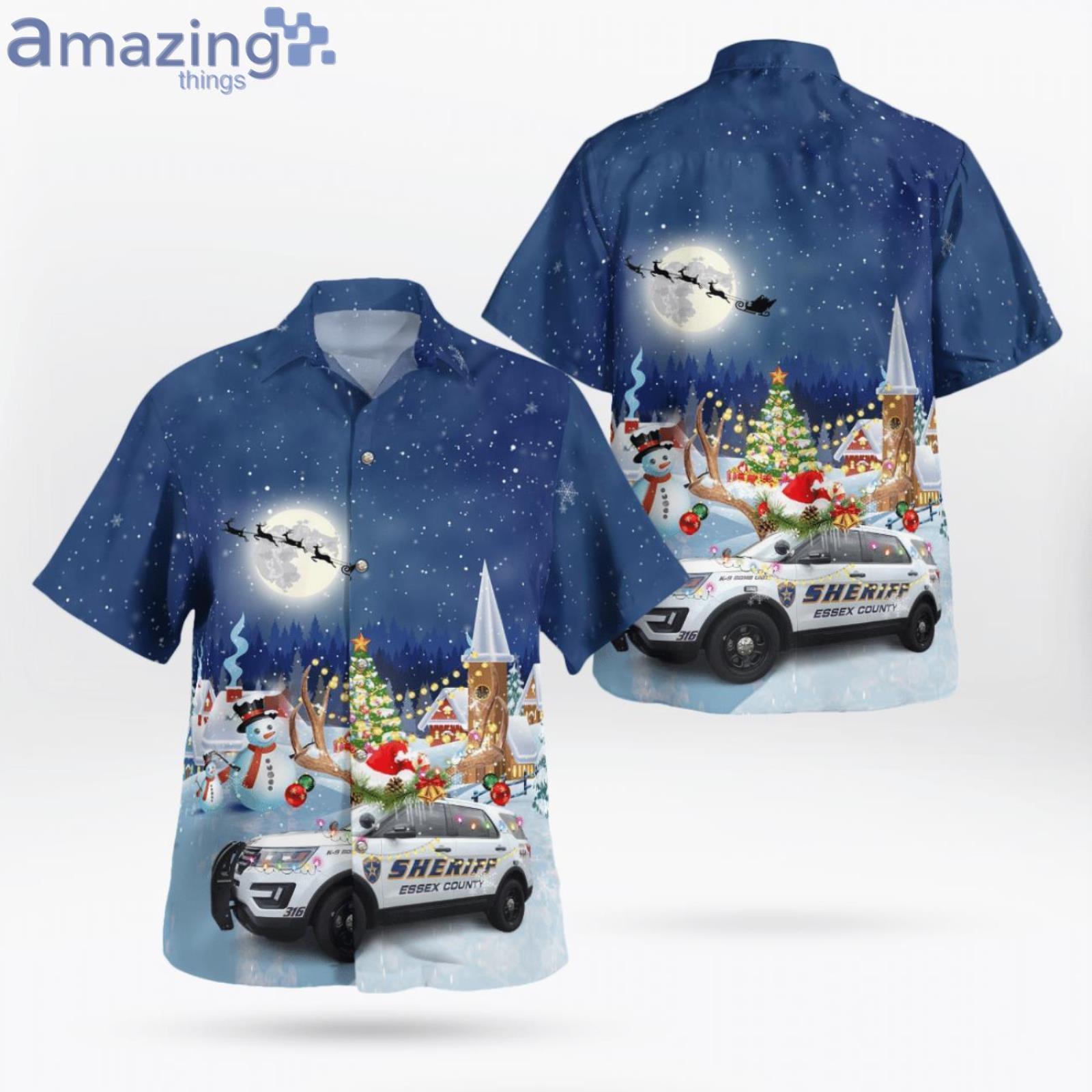Essex County Sheriff Ford Police Interceptor Utility Christmas Hawaiian Shirt image Essex County Sheriff Ford Police Interceptor Utility Christmas Hawaiian Shirt Product Photo 1 Product photo 1