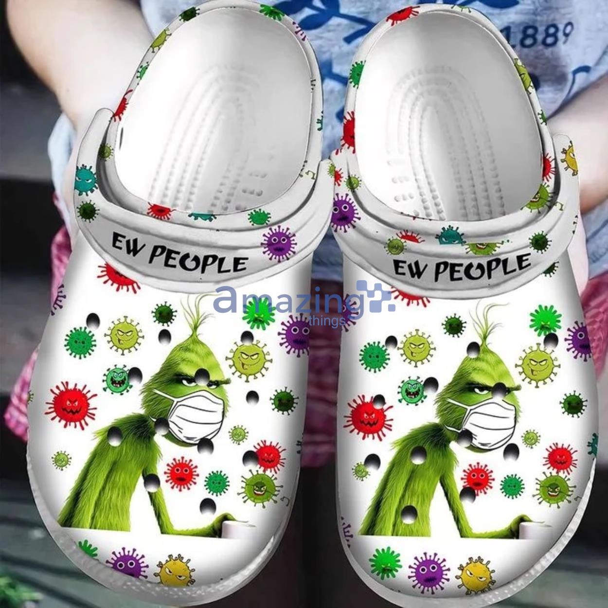 Ew People The Grinch Christmas Clog Shoes For Men And Women Product Photo 1