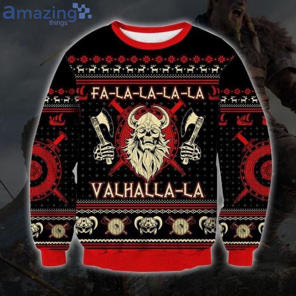 FA La Valhalla-la Viking Christmas Ugly Sweater Product Photo 1