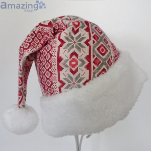 Fair Isle Stripe Christmas Santa Hat For Adult And Child Product Photo 2