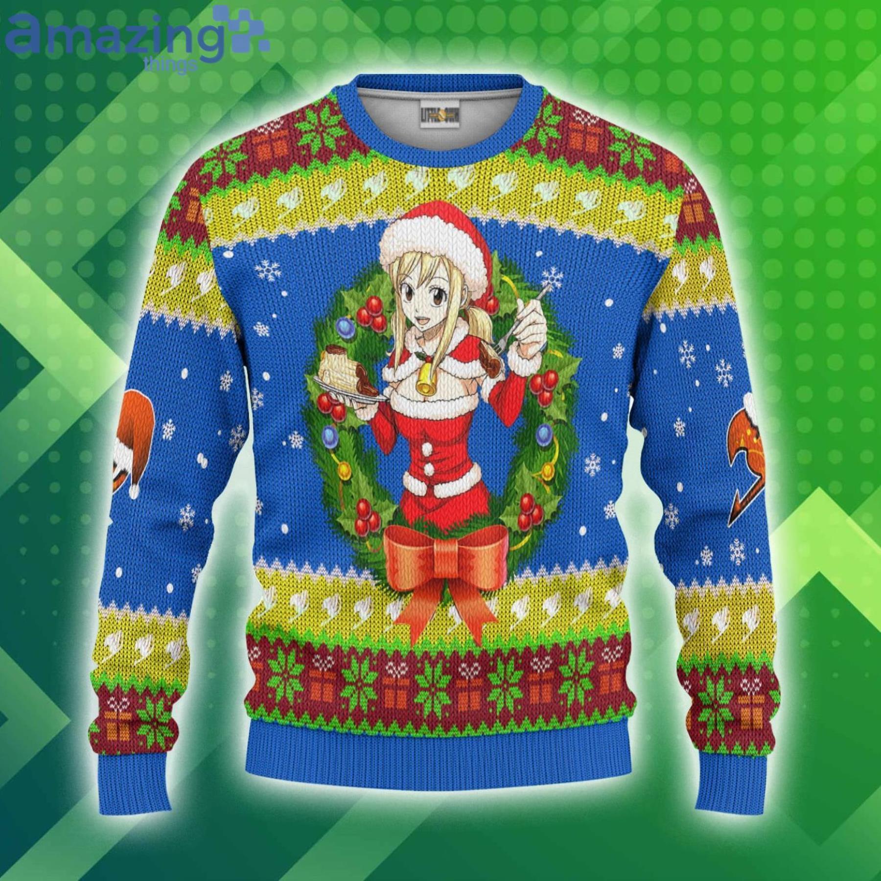 Fairy Tails Custom Lucy Heartfilia Christmas Ugly Sweater Anime 3D Sweater image Fairy Tails Custom Lucy Heartfilia Christmas Ugly Sweater Anime 3D Sweater Product Photo 1 Product photo 1