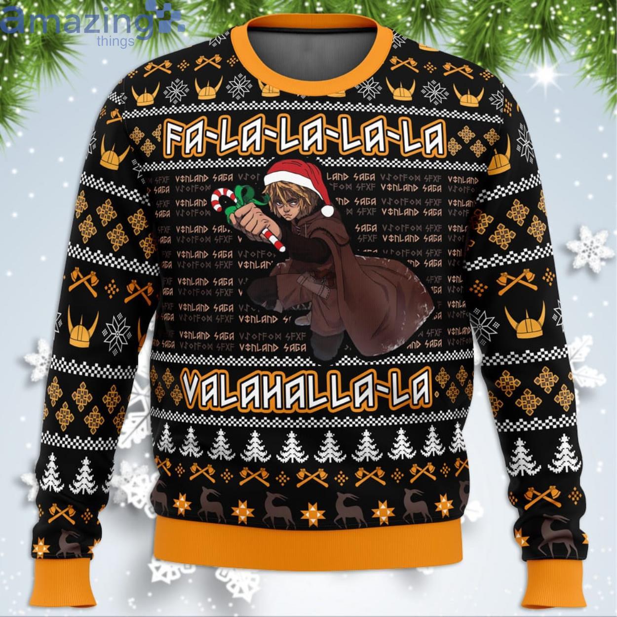 Falalala Valahalla Vinland Saga Chritsmas Gift Ugly Christmas Sweater Product Photo 1