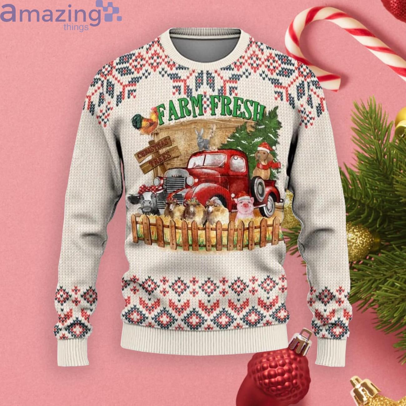 Farm Fresh Christmas Gift Ugly Christmas Sweater Product Photo 1 Farm Fresh Christmas Gift Ugly Christmas Sweater Product Photo 1