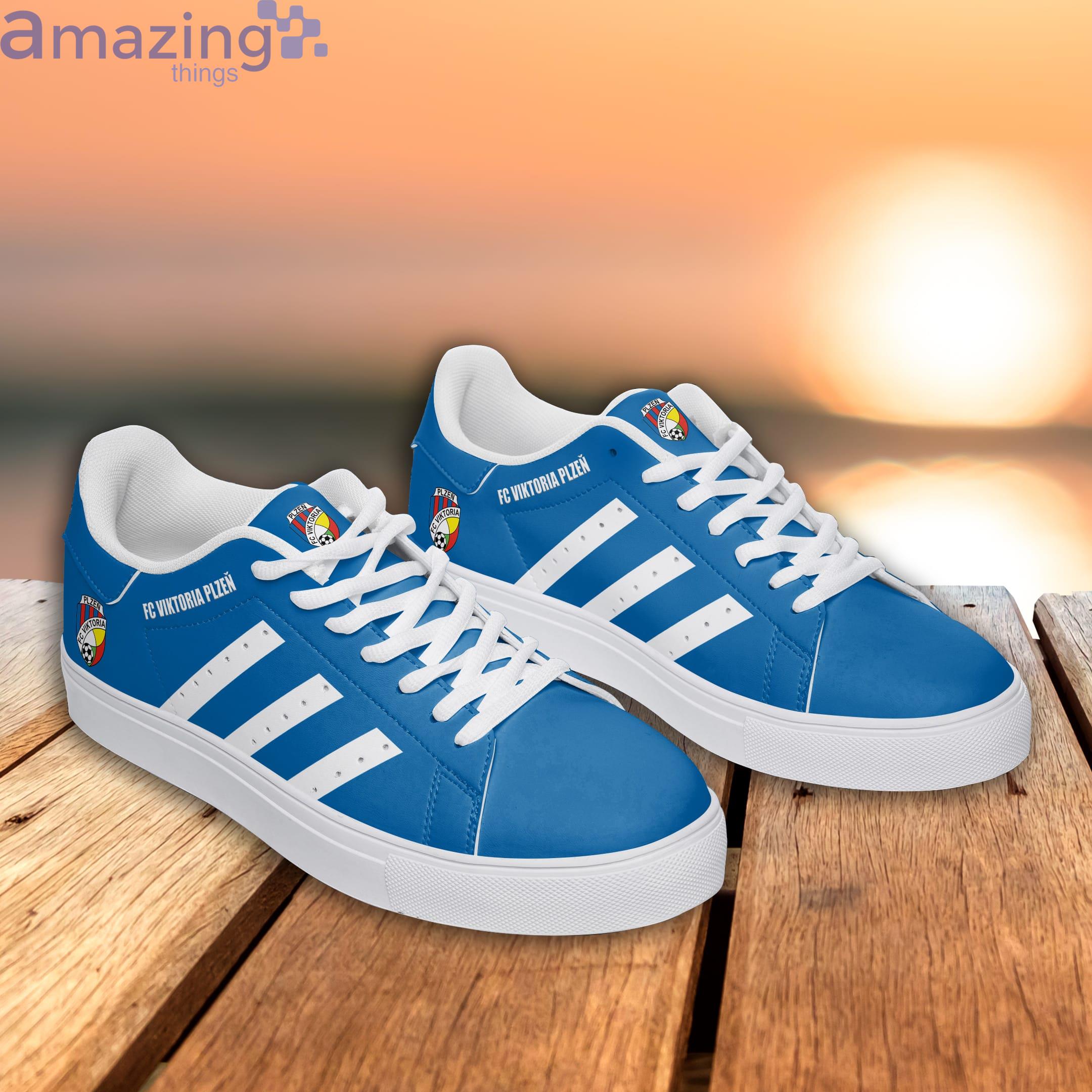 Fc Viktoria Plzen White Striped Stan Smith Low Top Skate Shoes image Fc Viktoria Plzen White Striped Stan Smith Low Top Skate Shoes Product Photo 3