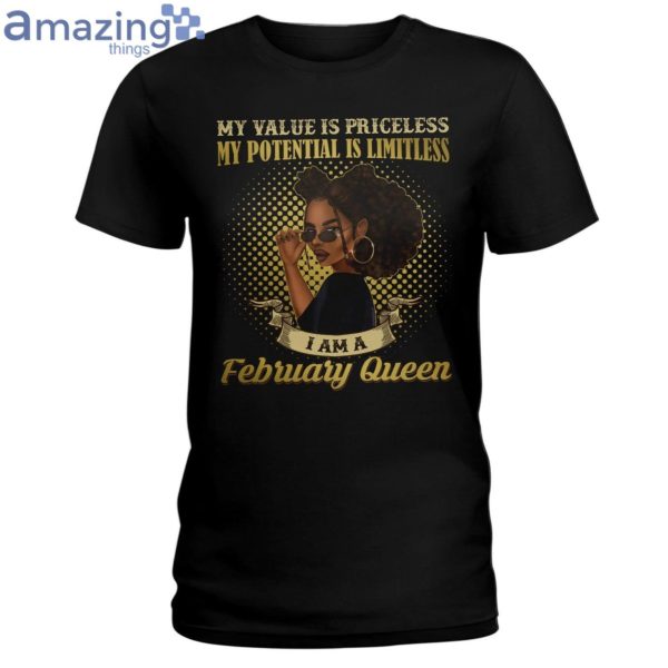February Queen Her Value Is Priceless Ladies T-Shirt Product Photo 1