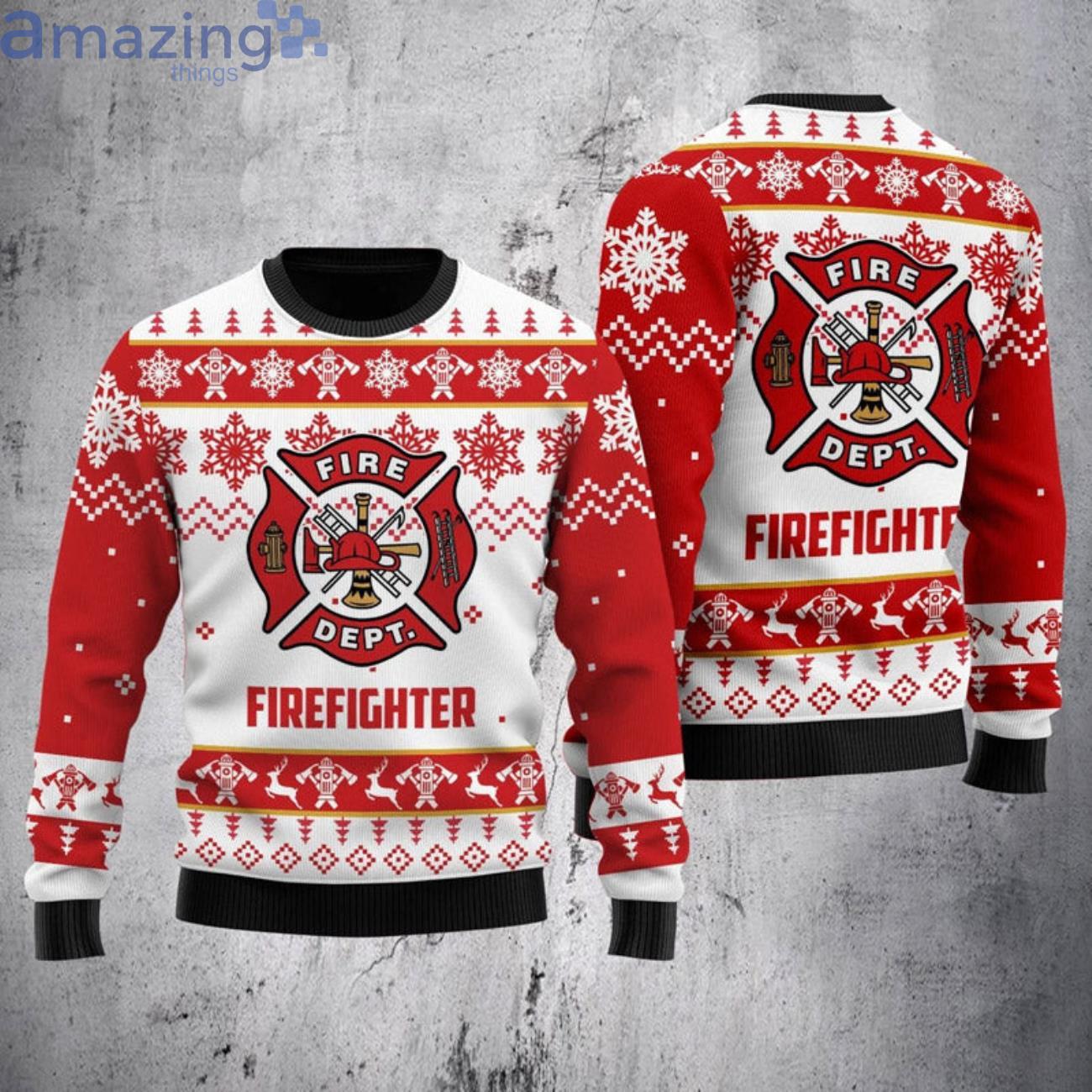 Fire Department Ugly Christmas Sweater Product Photo 1