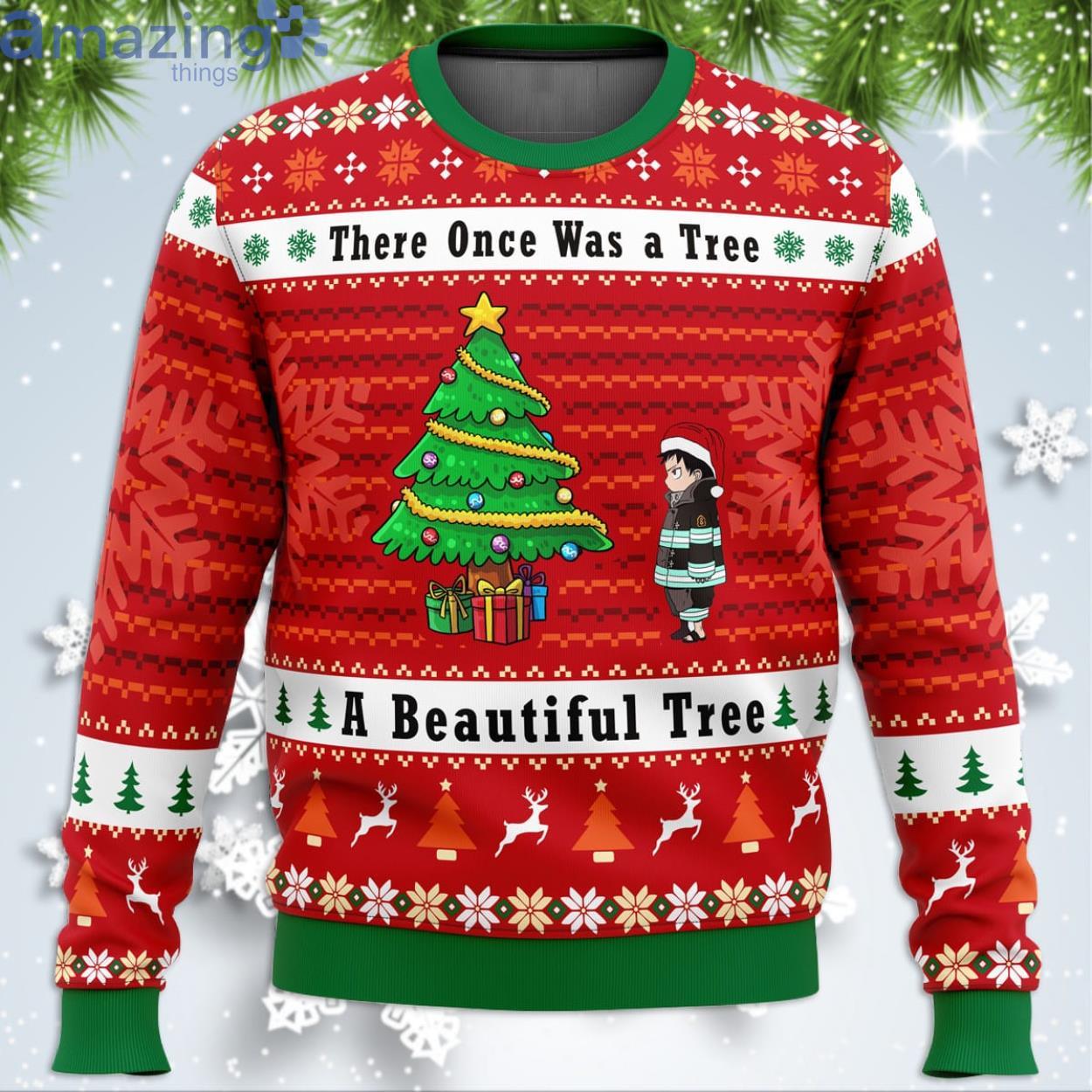 Fire Force A Beautiful Tree Funny Christmas Gift Ugly Christmas Sweater Product Photo 1