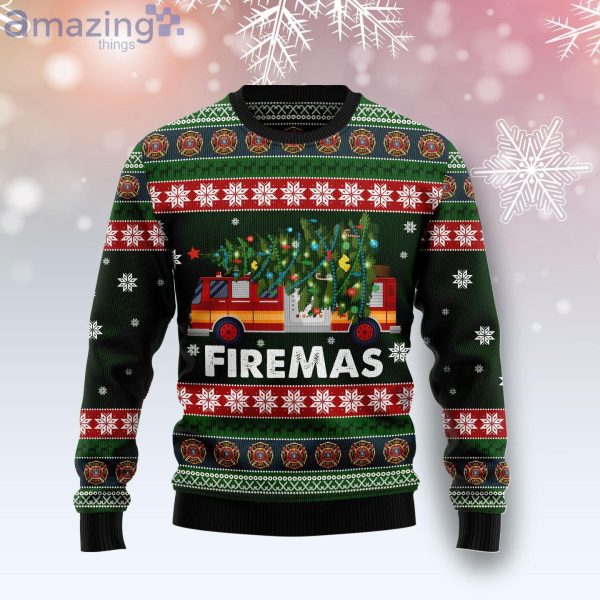 Firefighter Firemas Merry Christmas Ugly Christmas Sweater Product Photo 1