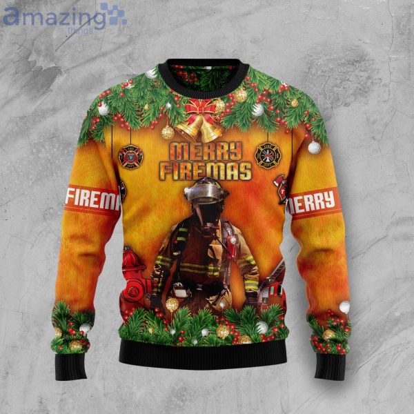 Firefighter Gift Funny Family Ugly Christmas Sweater Product Photo 1