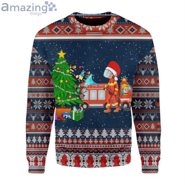 Firefighter Presents Christmas Ugly Sweater Product Photo 1