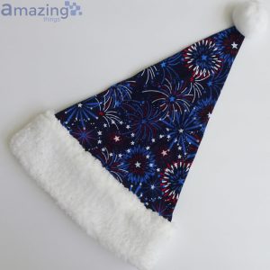 Fireworks Usa Patriotic Christmas Santa Hat For Adult And Child Product Photo 3