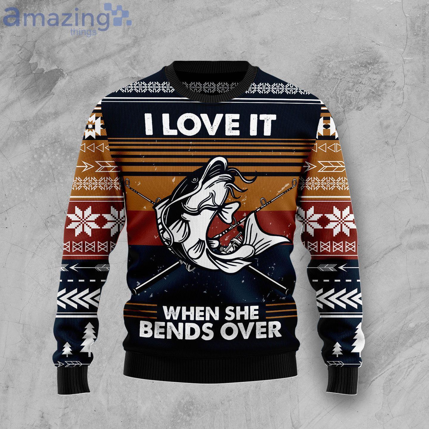 Fishing I Love It Fishing Lover Ugly Christmas Sweater Product Photo 1