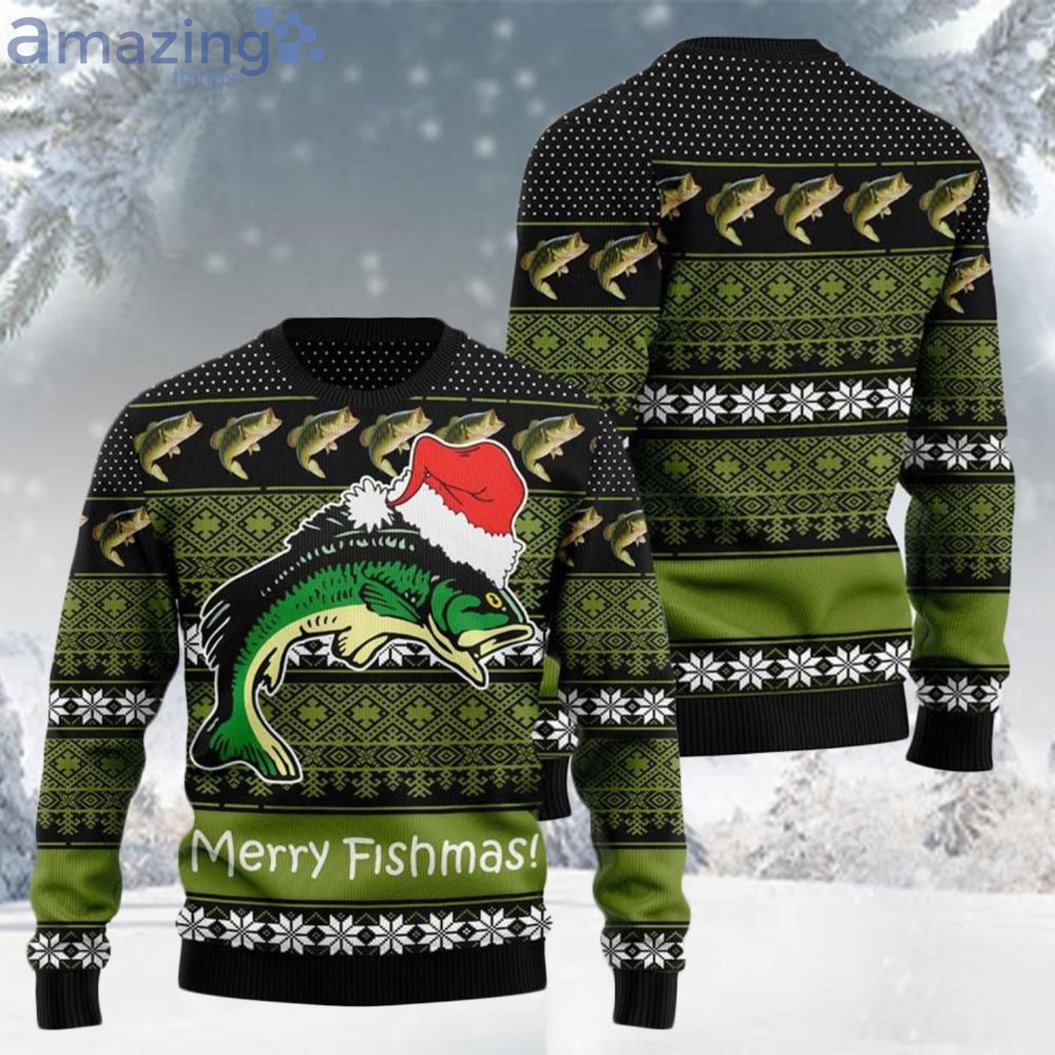 Fishing Merry Fishmas Christmas Ugly Sweater Product Photo 1