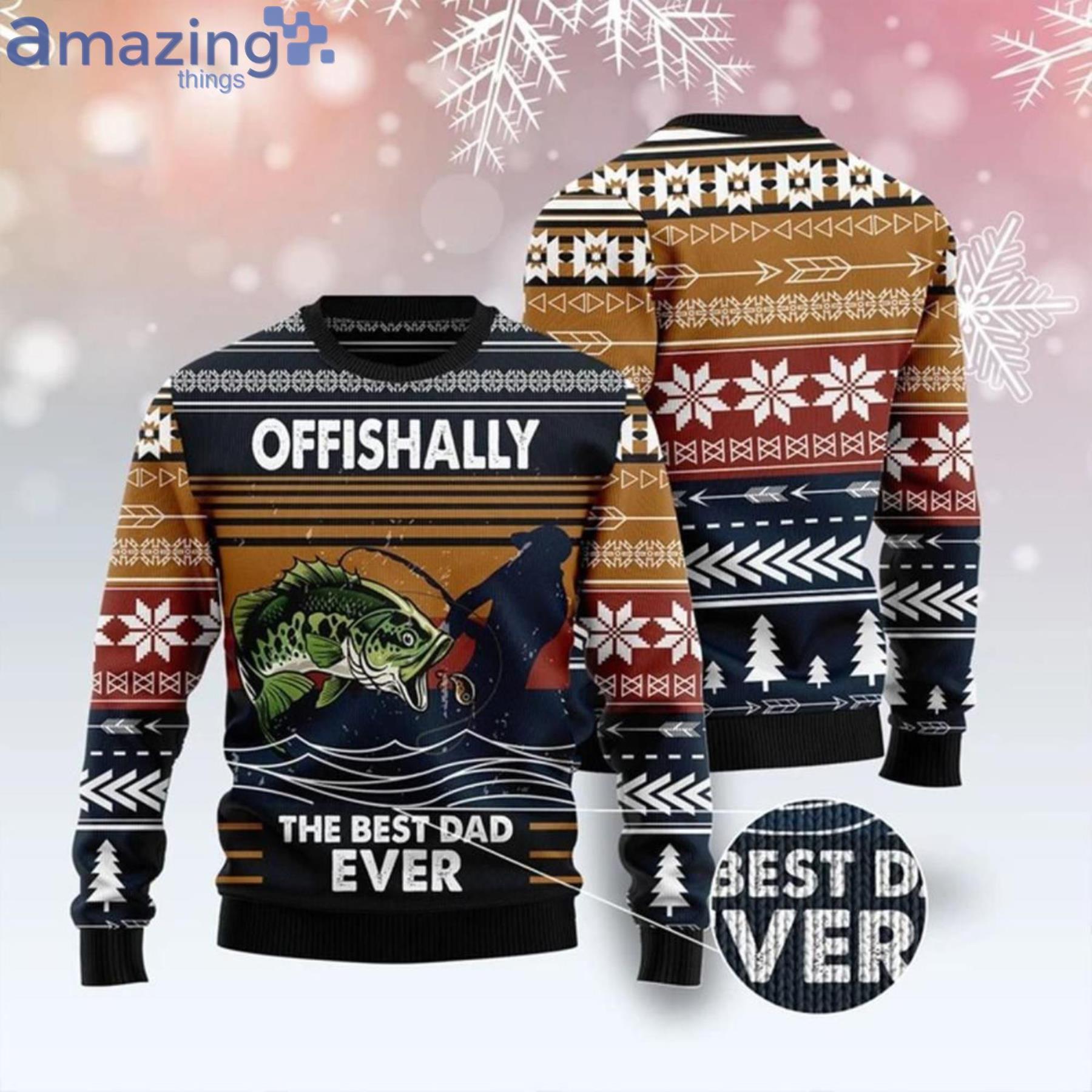 Fishing Offishally The Best Eve Retro Vintage Ugly Sweater
