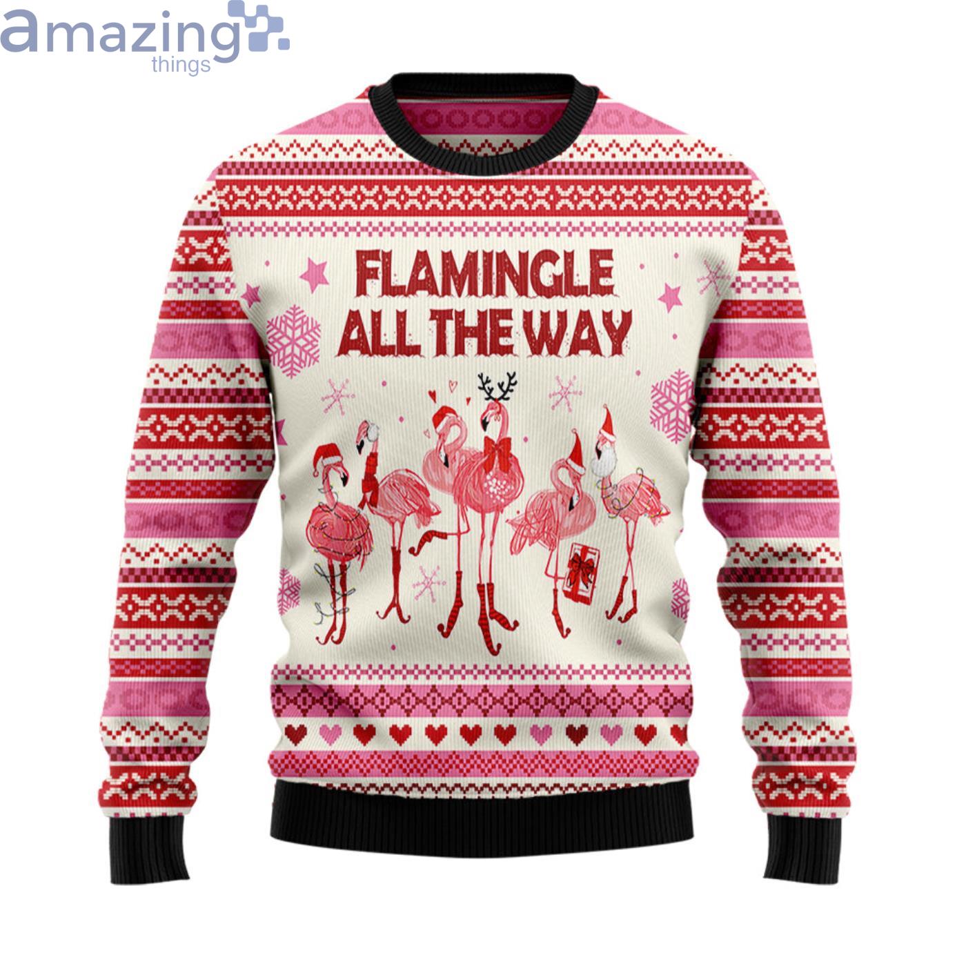 Rustiek gallon Duidelijk maken Flamingle All The Way Flamingo Christmas Ugly Sweater
