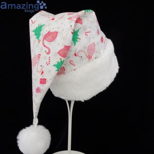 Flamingo And Christmas Pattern Christmas Santa Hat For Adult And Child Product Photo 2