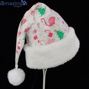Flamingo And Christmas Pattern Christmas Santa Hat For Adult And Child Product Photo 1