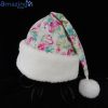 Flamingo Tropical Leaves Watercolor Christmas Santa Hat For Adult And Child