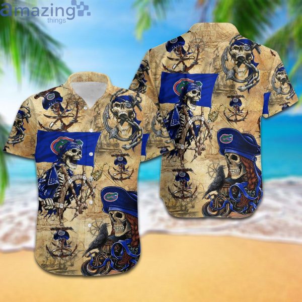 Florida Gators Pirates Fans Pirates Skull Hawaiian Shirtproduct photo 1