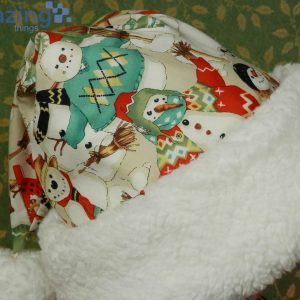 Folk Style Snowmen Dressed In Sage Green Christmas Santa Hat For Adult And Child image Folk Style Snowmen Dressed In Sage Green Christmas Santa Hat For Adult And Child Product Photo 2