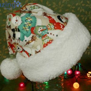 Folk Style Snowmen Dressed In Sage Green Christmas Santa Hat For Adult And Child image Folk Style Snowmen Dressed In Sage Green Christmas Santa Hat For Adult And Child Product Photo 4