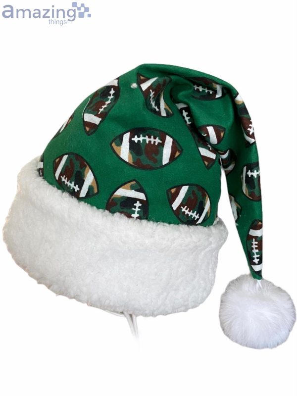 Football Fan Gift Green Christmas Santa Hat For Adult And Child Product Photo 2