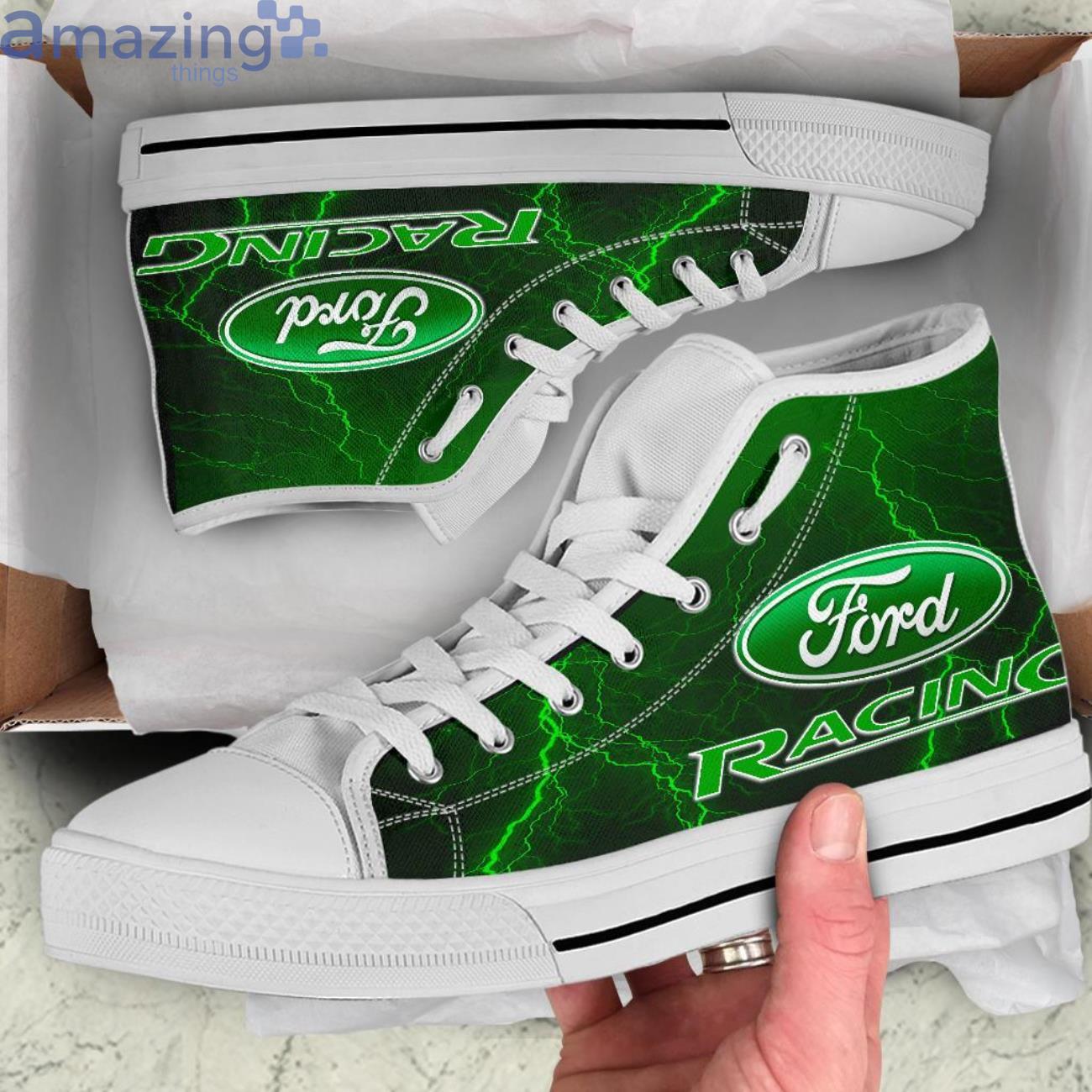 Ford Racing Thunder and Lightning Green High Top Shoes image Ford Racing Thunder and Lightning Green High Top Shoes Product Photo 2